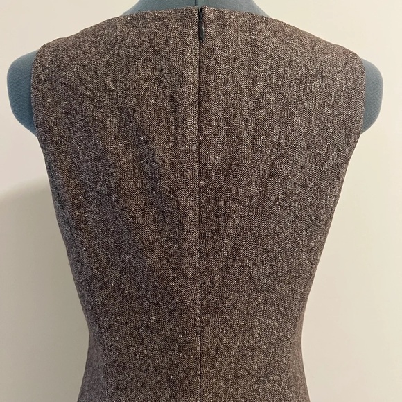 Ann Taylor Brown Tweed Wool Work Sheath Dress Size 2 - Picture 4 of 11